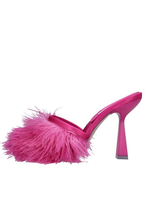 Mules in raso e piume SEBASTIAN | SE1124 SATINFUXIA